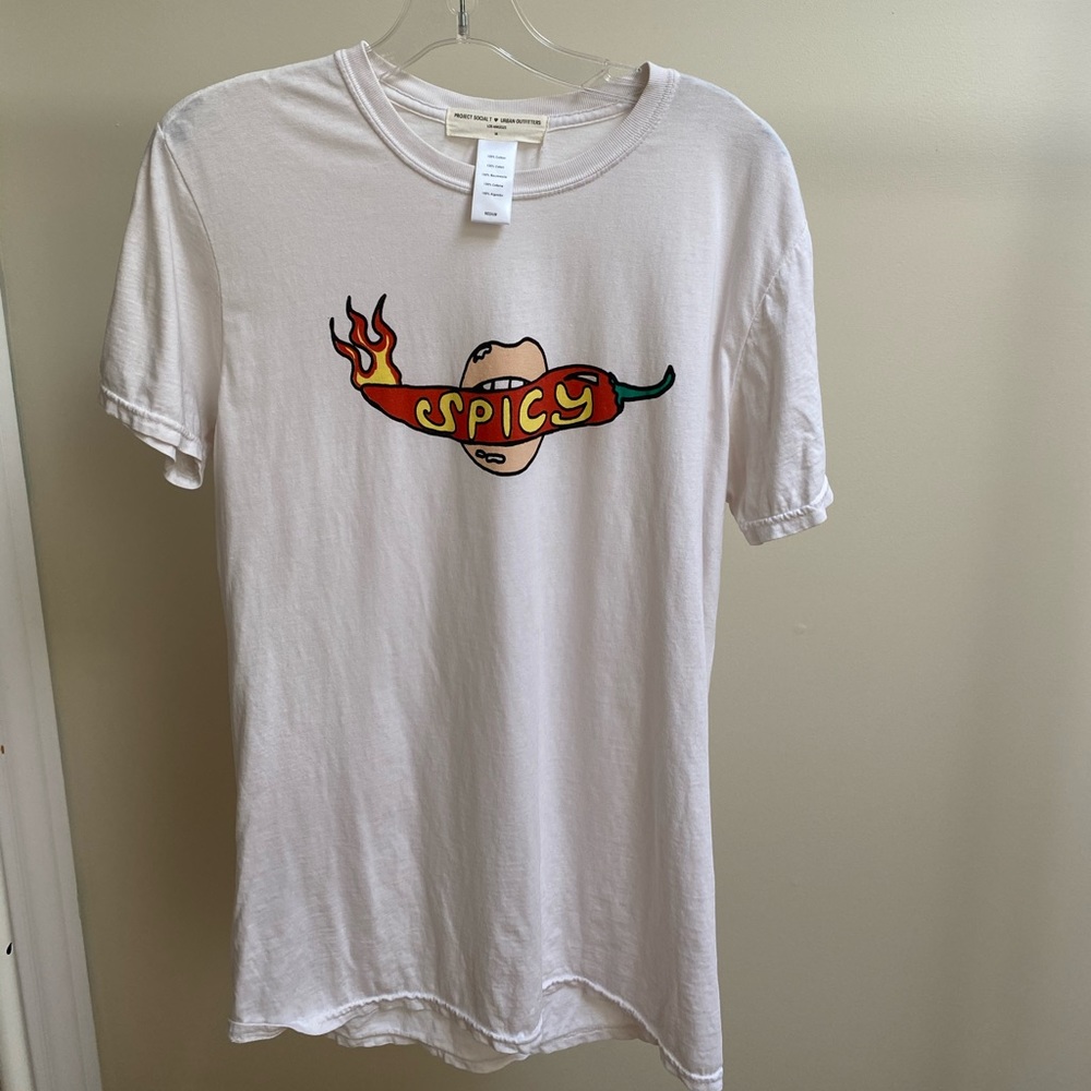 Urban Outfitters Cream Graphic Short Sleeve Tee